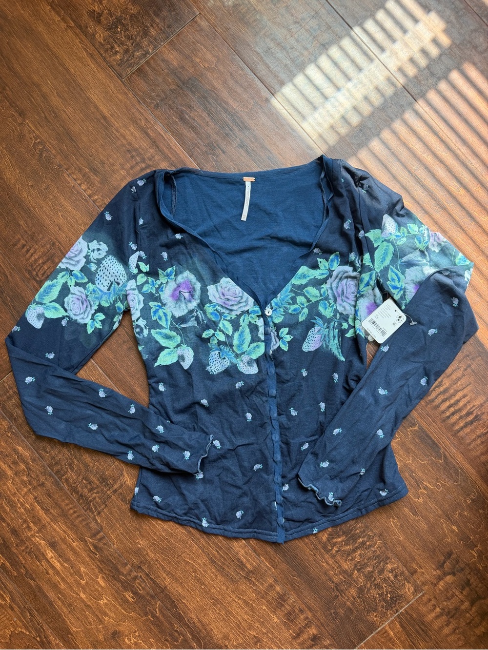 Free People Home Grown Mesh Cardi